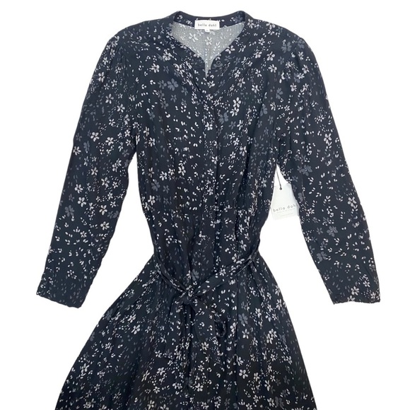 NWT Bella Dahl Maxi Shirt Dress in Black Tula Floral Size Medium - Picture 5 of 10
